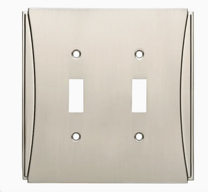 Brainerd 662687 Upton Satin Nickel Double Switch Wall Plate Cover Brainerd 662687 Upton Satin Nickel Double Switch Wall Plate Cover