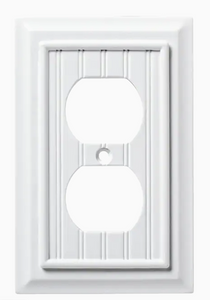 Brainerd W17995-PW Pure White Beadboard Single Duplex Wall Cover Plate Brainerd W17995-PW Pure White Beadboard Single Duplex Wall Cover Plate