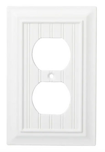 Brainerd W37231-PW Pure White Beadboard Single Duplex Wall Cover Plate Brainerd W37231-PW Pure White Beadboard Single Duplex Wall Cover Plate
