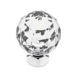 Liberty P30101-CHC  1 3/16" Clear Faceted Acrylic Polished Chrome Knob 6 Pack