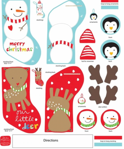 Studio E Huggable & Loveable 4245P-81 Stocking Panel Cotton Fabric By Yard Studio E Huggable & Loveable 4245P-81 Stocking Panel Cotton Fabric By Yard