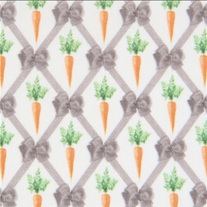 Stof of France Petite Lapins Carrots Cotton Quilting Fabric By The Yard Stof of France Petite Lapins Carrots Cotton Quilting Fabric By The Yard