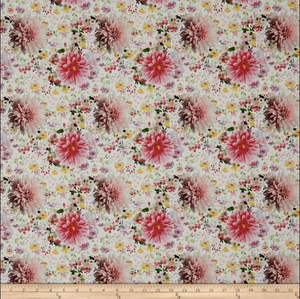 Stof of France Un Jour En Ete Floral Pink Cotton Quilting Fabric By The Yard Stof of France Un Jour En Ete Floral Pink Cotton Quilting Fabric By The Yard