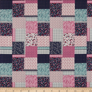Stof of France Couture Patch Blue Cotton Quilting Fabric By The Yard Stof of France Couture Patch Blue Cotton Quilting Fabric By The Yard