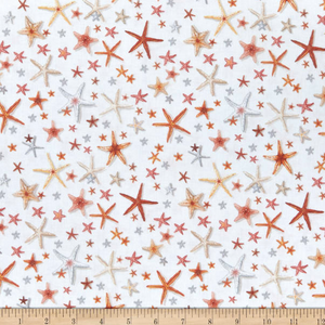 Stof of France Seastar Star Fish Orange Cotton Quilting Fabric By The Yard Stof of France Seastar Star Fish Orange Cotton Quilting Fabric By The Yard