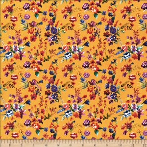 Stof of France Amaia Flowers Jaune Yellow Cotton Quilting Fabric By The Yard Stof of France Amaia Flowers Jaune Yellow Cotton Quilting Fabric By The Yard