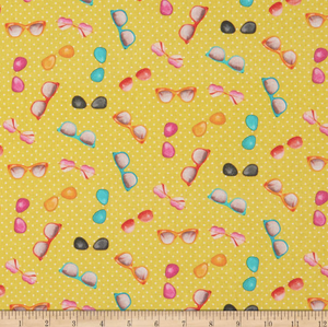 Stof of France Sunglasses Yellow Cotton Quilting Fabric By The Yard Stof of France Sunglasses Yellow Cotton Quilting Fabric By The Yard