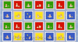 Stof Bobbies Picnic 4503-354 Bears Blue Cotton Fabric By The Yard Stof Bobbies Picnic 4503-354 Bears Blue Cotton Fabric By The Yard