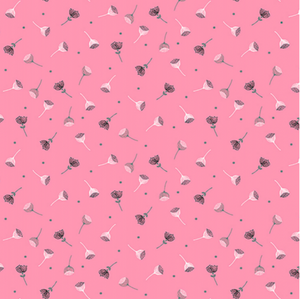 Stof Fabrics 4500-577 Hollie's Flowers Pink Cotton Fabric By The Yard Stof Fabrics 4500-577 Hollie's Flowers Pink Cotton Fabric By The Yard