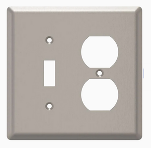 Style Selections W45068-SN Satin Nickel Simple Square Switch Duplex Wall Plate Cover Style Selections W45068-SN Satin Nickel Simple Square Switch Duplex Wall Plate Cover