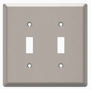Style Selections W45067-SN Satin Nickel Simple Square Double Switch Wall Plate Cover Style Selections W45067-SN Satin Nickel Simple Square Double Switch Wall Plate Cover