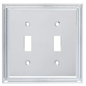 Hampton Bay W36282-PC Chrome Reflect Double Switch Wall Plate Cover Hampton Bay W36282-PC Chrome Reflect Double Switch Wall Plate Cover