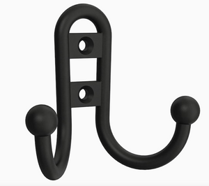 Liberty Hardware B12090J-FB Double Prong Robe Hook with Ball End, Flat Black Liberty Hardware B12090J-FB Double Prong Robe Hook with Ball End, Flat Black