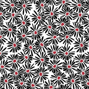 Blank Quilting Red Alert 1285-01 Daisies White Cotton Fabric By The Yard Blank Quilting Red Alert 1285-01 Daisies White Cotton Fabric By The Yard