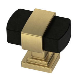 Liberty P39083C-370 1 3/16" Wrapped Square Black & Brushed Brass Cabinet & Drawer Knob Liberty P39083C-370 1 3/16" Wrapped Square Black & Brushed Brass Cabinet & Drawer Knob