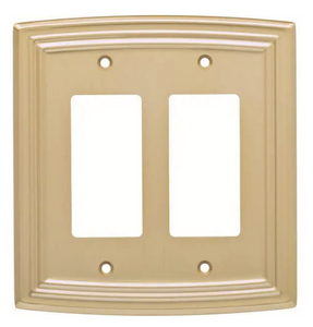 Liberty W36403-117 Classical Emery Double GFCI Decora Brushed Brass Cover Plate Liberty W36403-117 Classical Emery Double GFCI Decora Brushed Brass Cover Plate
