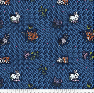 Nathalie Lete PWNL017 Woodland Walk Lucky Animals Night Fabric By The Yard Nathalie Lete PWNL017 Woodland Walk Lucky Animals Night Fabric By The Yard
