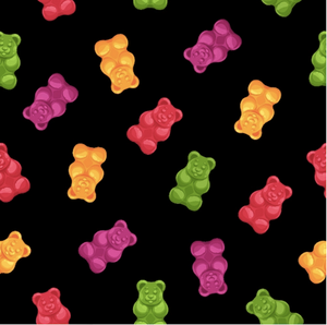 Blank Quilting Herbal Sprawl Gummy Bears Black Cotton Fabric By The Yard Blank Quilting Herbal Sprawl Gummy Bears Black Cotton Fabric By The Yard