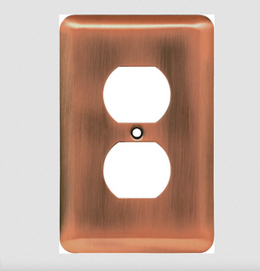 Liberty W10249-AC Antique Copper Stamped Single Duplex Wall Plate Cover Liberty W10249-AC Antique Copper Stamped Single Duplex Wall Plate Cover