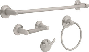 Franklin Brass Astra 4 Piece Bath Accessory Set Satin Nickel Finish Franklin Brass Astra 4 Piece Bath Accessory Set Satin Nickel Finish
