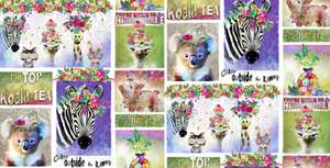 3 Wishes 17320 Party Animals Animal Phrases White Cotton Fabric By The Yard 3 Wishes 17320 Party Animals Animal Phrases White Cotton Fabric By The Yard