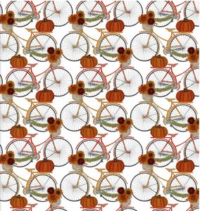 3 Wishes 16634 Harvest Campers Bicycles White Cotton Fabric By The Yard 3 Wishes 16634 Harvest Campers Bicycles White Cotton Fabric By The Yard
