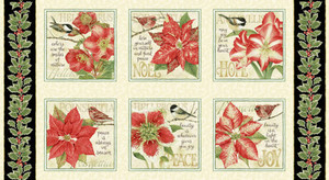 Henry Glass Holiday Botanical Large Blocks Cotton Fabric By The Panel Henry Glass Holiday Botanical Large Blocks Cotton Fabric By The Panel