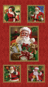 Henry Glass Christmas Legend Santa Block Red Cotton Fabric By The Panel Henry Glass Christmas Legend Santa Block Red Cotton Fabric By The Panel