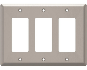 Style Selections W45073-SN Satin Nickel Simple Square Triple GFCI Wall Plate Cover Style Selections W45073-SN Satin Nickel Simple Square Triple GFCI Wall Plate Cover