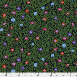 Free Spirit Kaffe Fassett PWG184 Moss Flower Dark Cotton Quilting Fabric by Yd