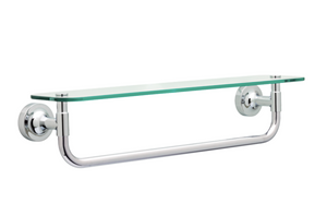 Better Homes & Gardens Chandler 18" Towel Bar with Glass Shelf Polished Chrome Better Homes & Gardens Chandler 18" Towel Bar with Glass Shelf Polished Chrome
