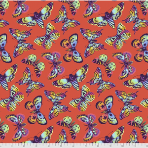 Free Spirit Tula Pink PWTP172 Daydreamer Butterfly Kisses Papaya Cotton Fabric By Yd Free Spirit Tula Pink PWTP172 Daydreamer Butterfly Kisses Papaya Cotton Fabric By Yd