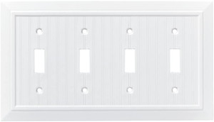 Franklin Brass Architect Beadboard Pure White Quad Switch Wall Plate Cover Franklin Brass Architect Beadboard Pure White Quad Switch Wall Plate Cover