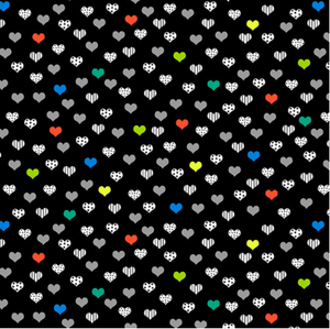 Studio E Black & White w/ A Touch of Bright Small Hearts Cotton Fabric By Yard Studio E Black & White w/ A Touch of Bright Small Hearts Cotton Fabric By Yard