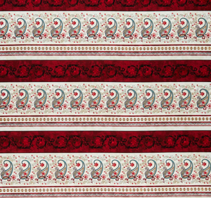 Studio E Le Poulet Border Stripe Cream Cotton Fabric By Yard Studio E Le Poulet Border Stripe Cream Cotton Fabric By Yard