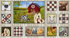 Henry Glass Down on the Farm Blocks Ecru Cotton Fabric By The Yard Henry Glass Down on the Farm Blocks Ecru Cotton Fabric By The Yard