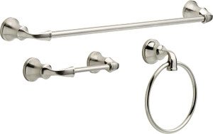 Delta LRN63-BN Lorain 3 Piece Bath Hardware Set Brushed Nickel Finish Delta LRN63-BN Lorain 3 Piece Bath Hardware Set Brushed Nickel Finish