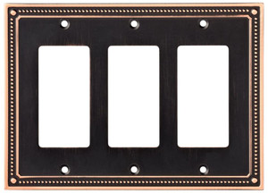 Franklin Brass W35067-VBC Classic Beaded Bronze & Copper Triple GFCI Wall Plate Cover Franklin Brass W35067-VBC Classic Beaded Bronze & Copper Triple GFCI Wall Plate Cover