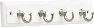 Franklin Brass LCKEYT4-WSE 9" 4 Hook Key Rail White & Satin Nickel Finish Franklin Brass LCKEYT4-WSE 9" 4 Hook Key Rail White & Satin Nickel Finish