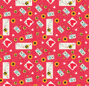 Studio E Honey Bee Gnomes Sticker Tossed Allover Red Cotton Fabric By Yard Studio E Honey Bee Gnomes Sticker Tossed Allover Red Cotton Fabric By Yard