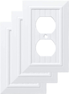 Franklin Brass W35266-PW Pure White Beadboard Single Duplex Wall Plate Cover 3 Pack Franklin Brass W35266-PW Pure White Beadboard Single Duplex Wall Plate Cover 3 Pack