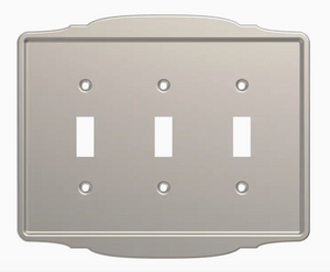 Brainerd B35866-SN Macedon Satin Nickel Triple Switch Wall Plate Cover Brainerd B35866-SN Macedon Satin Nickel Triple Switch Wall Plate Cover