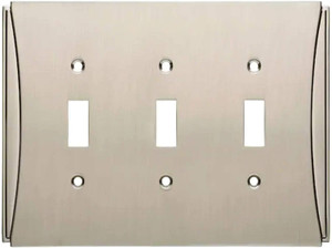 Brainerd W32779-SN Upton Satin Nickel Triple Switch Wall Plate Cover Brainerd W32779-SN Upton Satin Nickel Triple Switch Wall Plate Cover