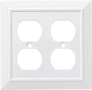 Franklin Brass W35247-PW Pure White Classic Architect Double Duplex Wall Plate Cover Franklin Brass W35247-PW Pure White Classic Architect Double Duplex Wall Plate Cover