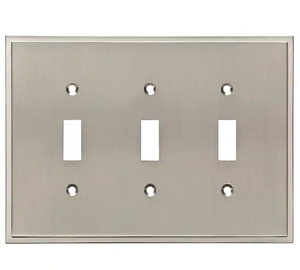 Brainerd W35318-SN Satin Nickel Simple Step Triple Switch Wall Plate Cover Brainerd W35318-SN Satin Nickel Simple Step Triple Switch Wall Plate Cover
