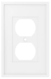 Liberty W44692-PW Simple Framed Single Duplex Outlet Wall Plate Cover Pure White Liberty W44692-PW Simple Framed Single Duplex Outlet Wall Plate Cover Pure White