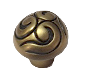 P45002-ABT 1 1/4" Swirl Cabinet Drawer Knob Tumbled Antique Brass P45002-ABT 1 1/4" Swirl Cabinet Drawer Knob Tumbled Antique Brass