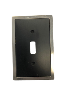 Brainerd 64567 Ebony & Satin Nickel Wood Insert Single Switch Wall Plate Cover Brainerd 64567 Ebony & Satin Nickel Wood Insert Single Switch Wall Plate Cover