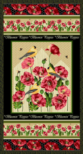 Henry Glass Bloomin' Poppies 24" Poppies Panel Fabric By Panel Henry Glass Bloomin' Poppies 24" Poppies Panel Fabric By Panel