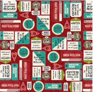 Henry Glass Next Stop is Home Tag Word Red Fabric By The Yard Henry Glass Next Stop is Home Tag Word Red Fabric By The Yard